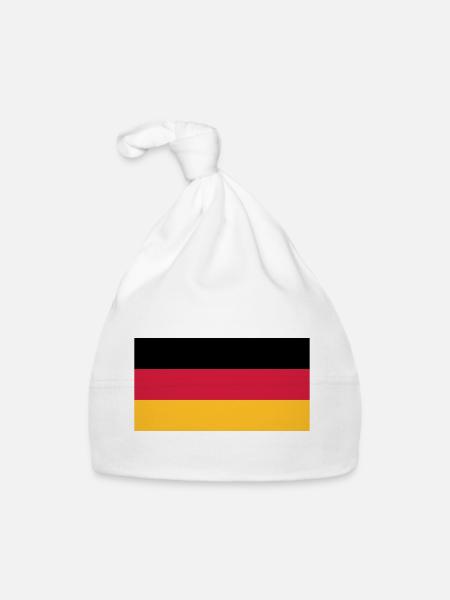 Deutschlandflagge - Baby Bio-Mütze - Weiß - Vorne