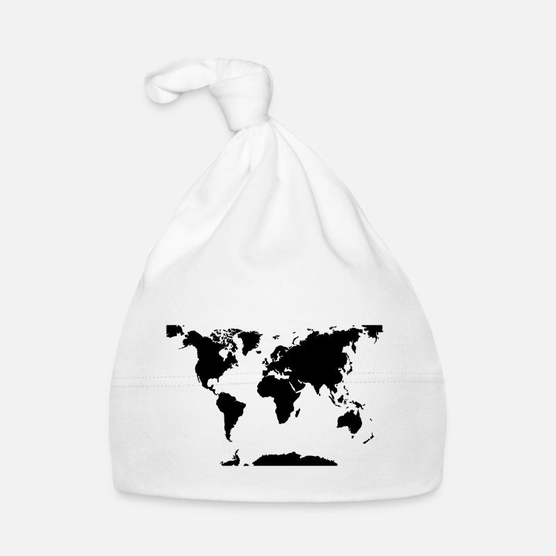 World map - Organic Baby Cap - white