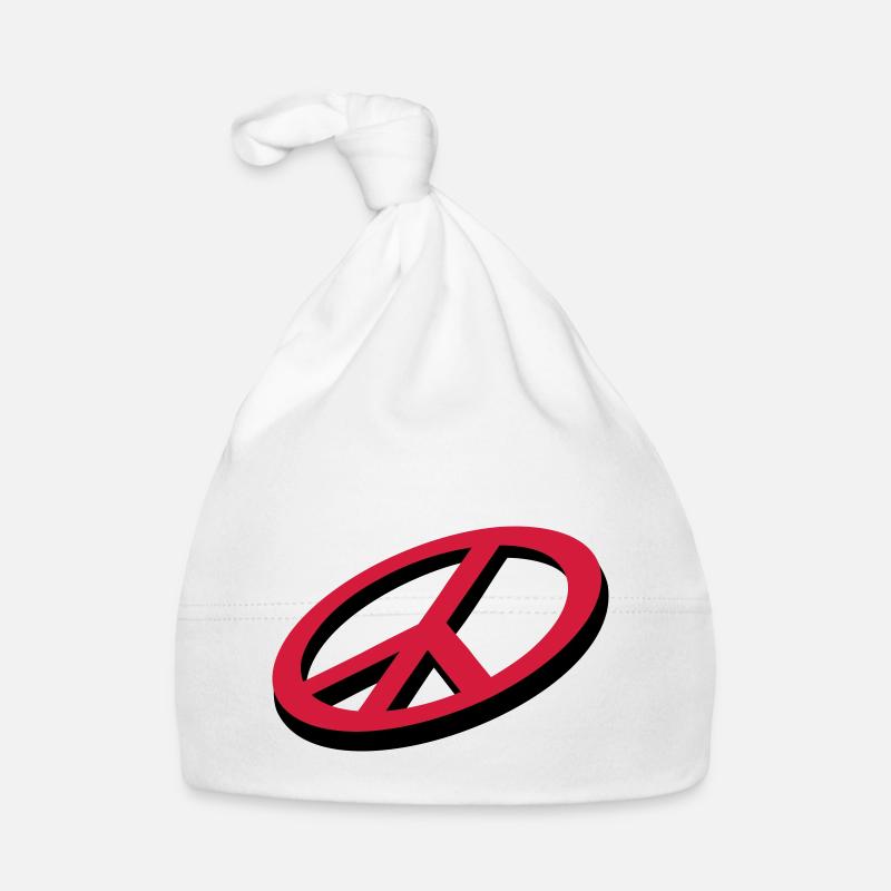 Frieden / peace (3D, 2c) Baby Bio-Mütze