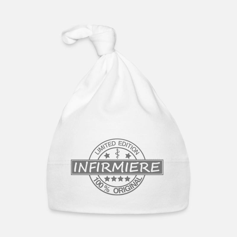 infirmiere limited édition logo - Bonnet bio Bébé - blanc
