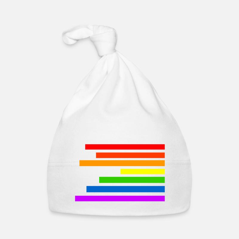 Regenbogen - Baby Bio-Mütze - Weiß