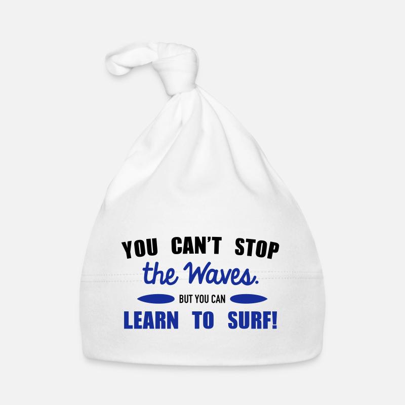 Learn to surf - Organic Baby Cap - white
