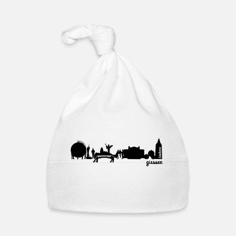 Gießen Skyline - Baby Bio-Mütze - Weiß