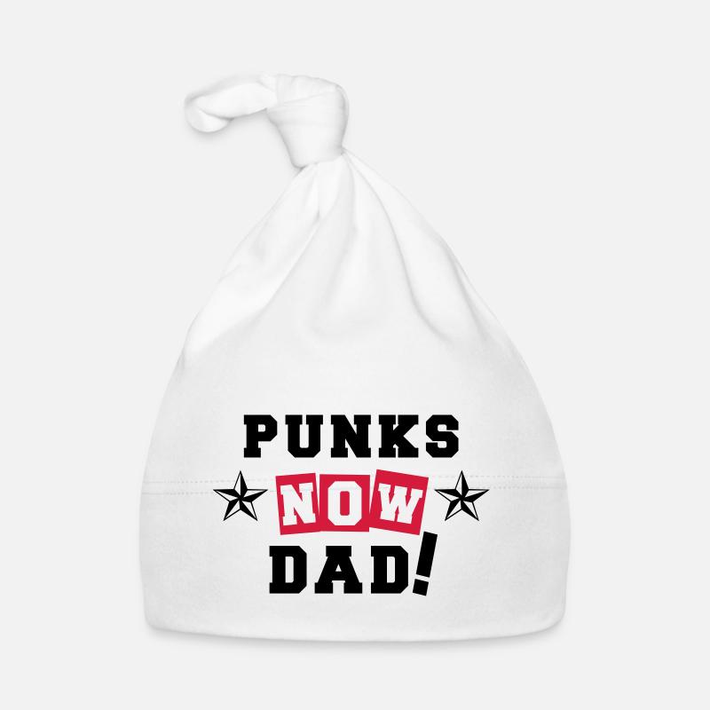 Punks Now Dad! - Baby Bio-Mütze - Weiß