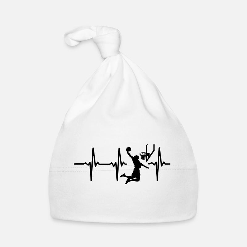 Mon cœur bat pour le basket ! - Bonnet bio Bébé - blanc