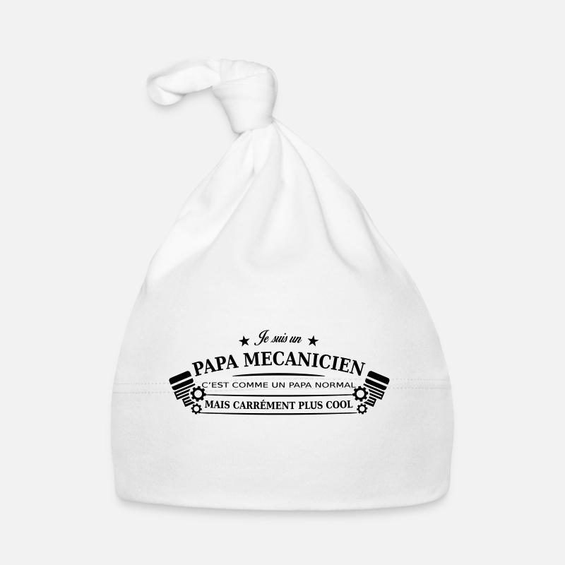 papa mecanicien - Bonnet bio Bébé - blanc