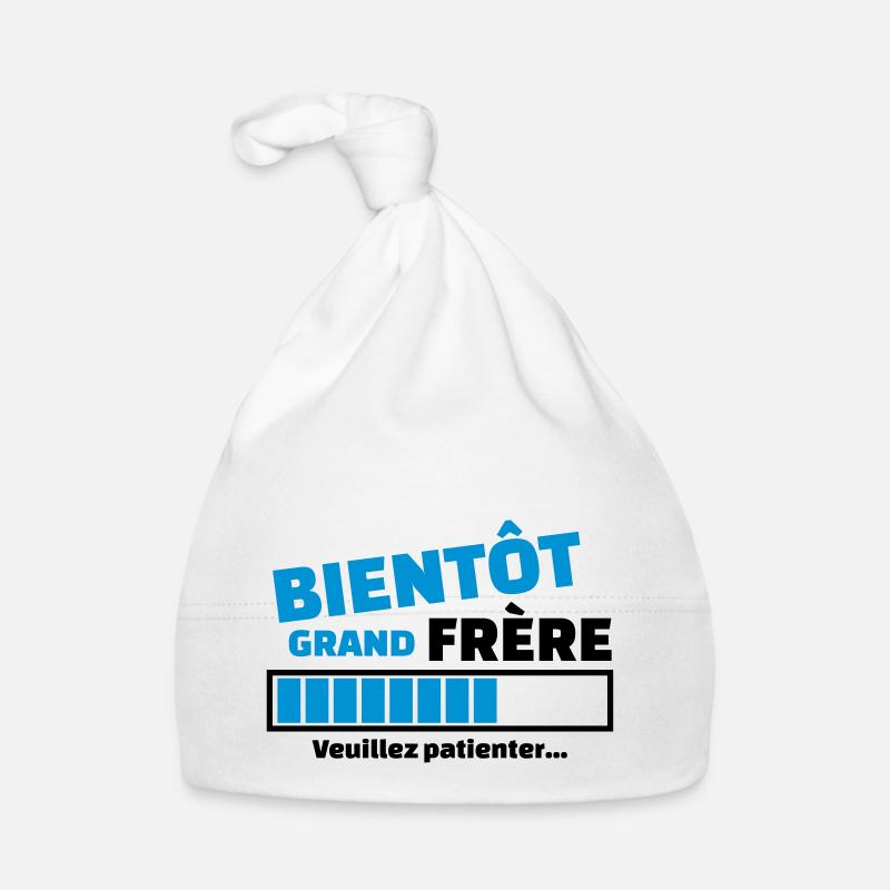 bientôt grand frère - Bonnet bio Bébé - blanc
