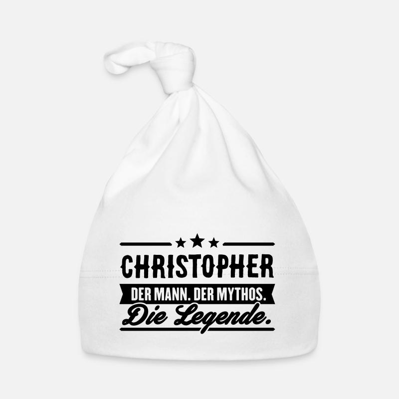 Man Myth Legend Christopher Organic Baby Cap