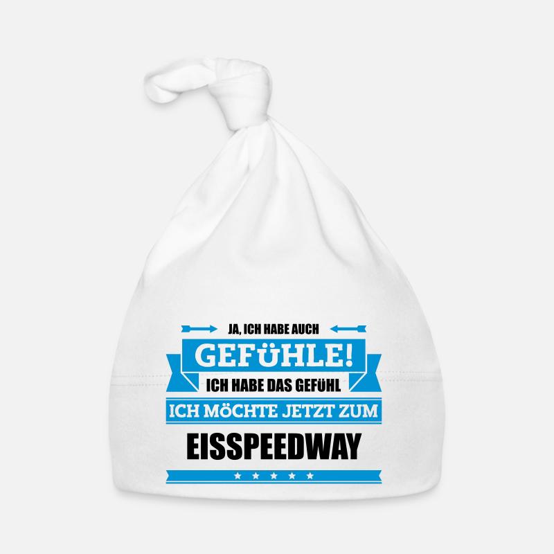 Lustiger Eisspeedway Spruch Baby Bio-Mütze