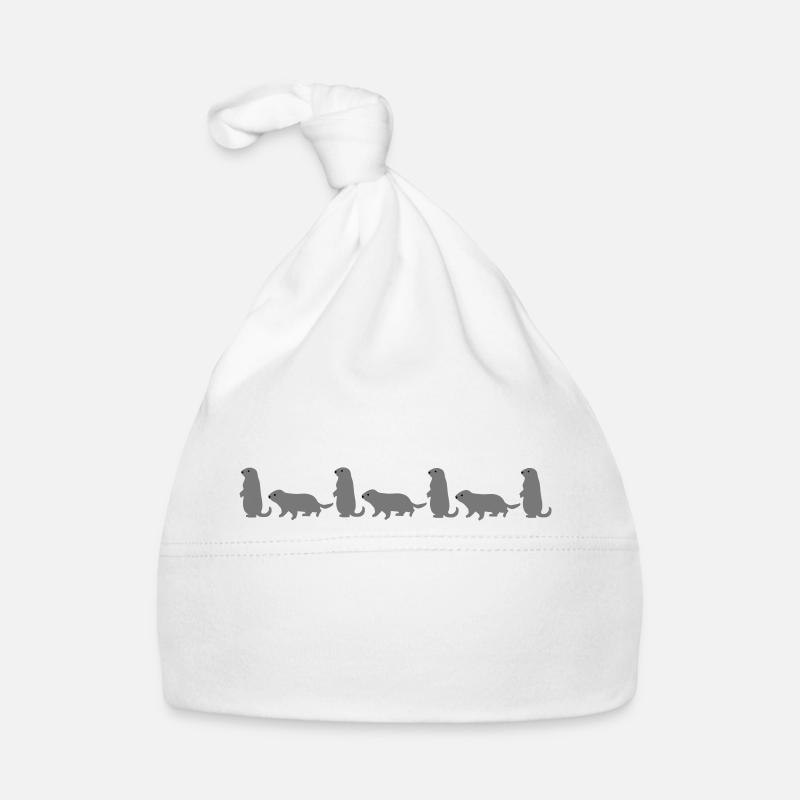 Vecteur de marmotte - Bonnet bio Bébé - blanc