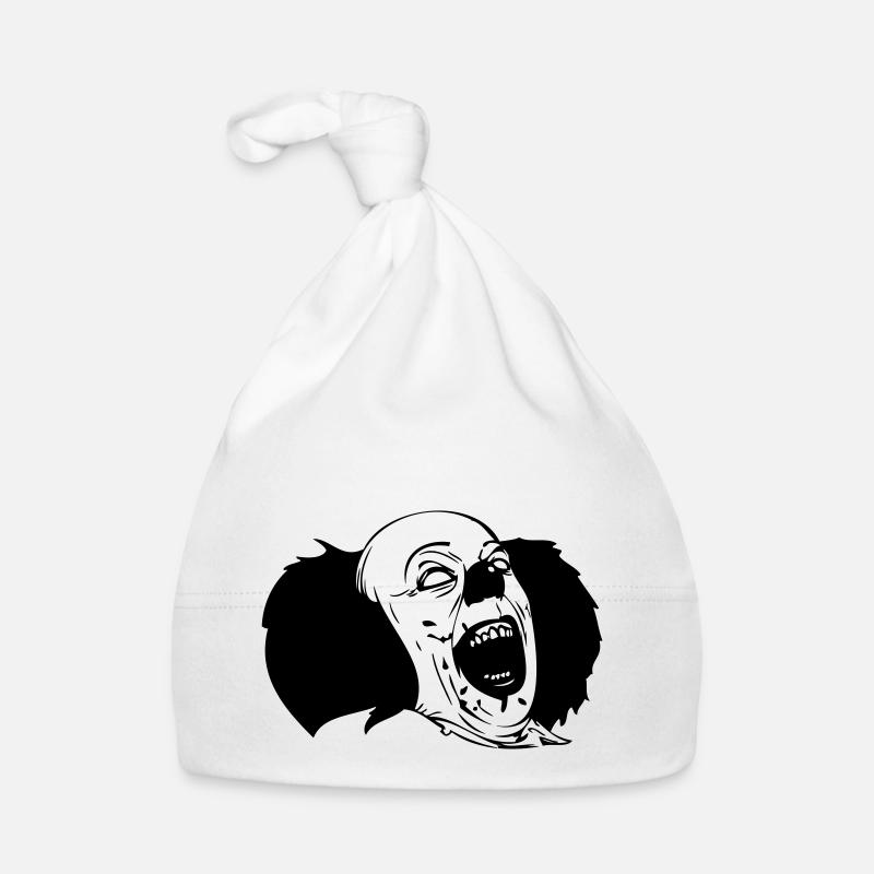 Evil Clown Black & White - Organic Baby Cap - white