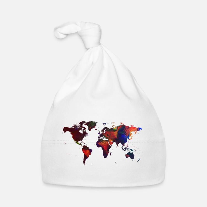 Carte du monde peinte Bonnet bio Bébé