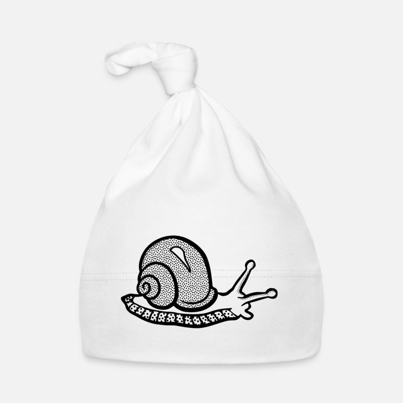 Snail black and withe Baby Bio-Mütze
