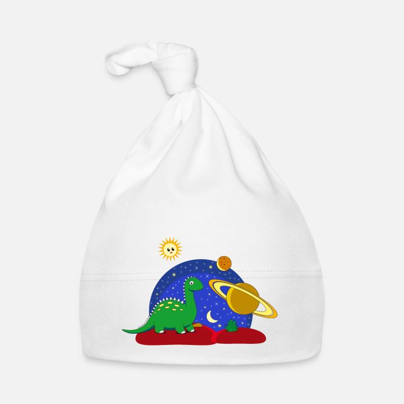 Dinosaur Space Space Saturn moon Planet Organic Baby Cap