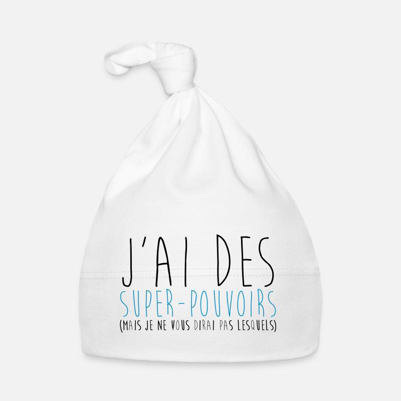 super pouvoirs - Bonnet bio Bébé - blanc