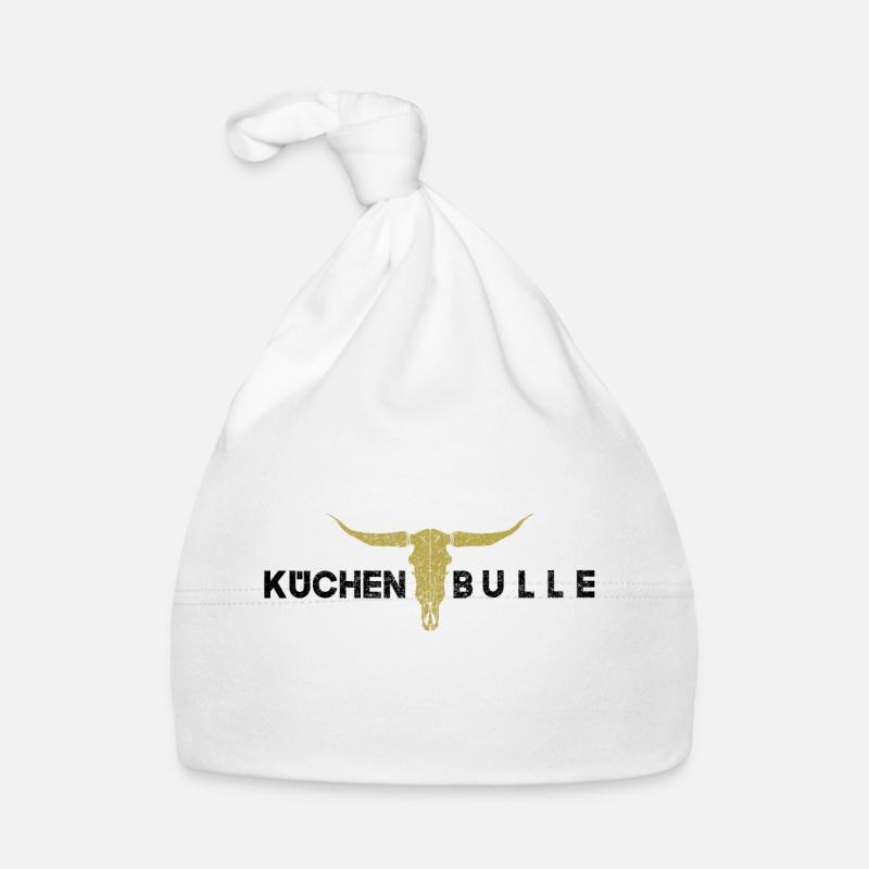 Küchenbulle schwarz gold Baby Bio-Mütze