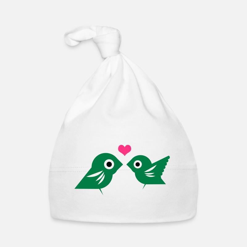 Perruches - Bonnet bio Bébé - blanc