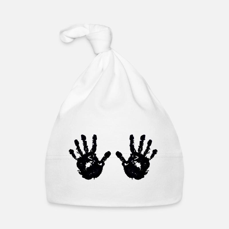 Handprint - black Organic Baby Cap