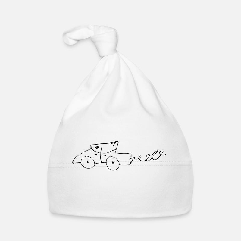 Auto - Baby Bio-Mütze - Weiß