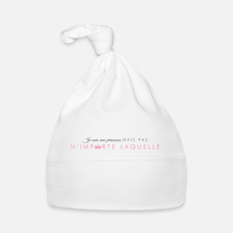 Je suis une princesse - Bonnet bio Bébé - blanc