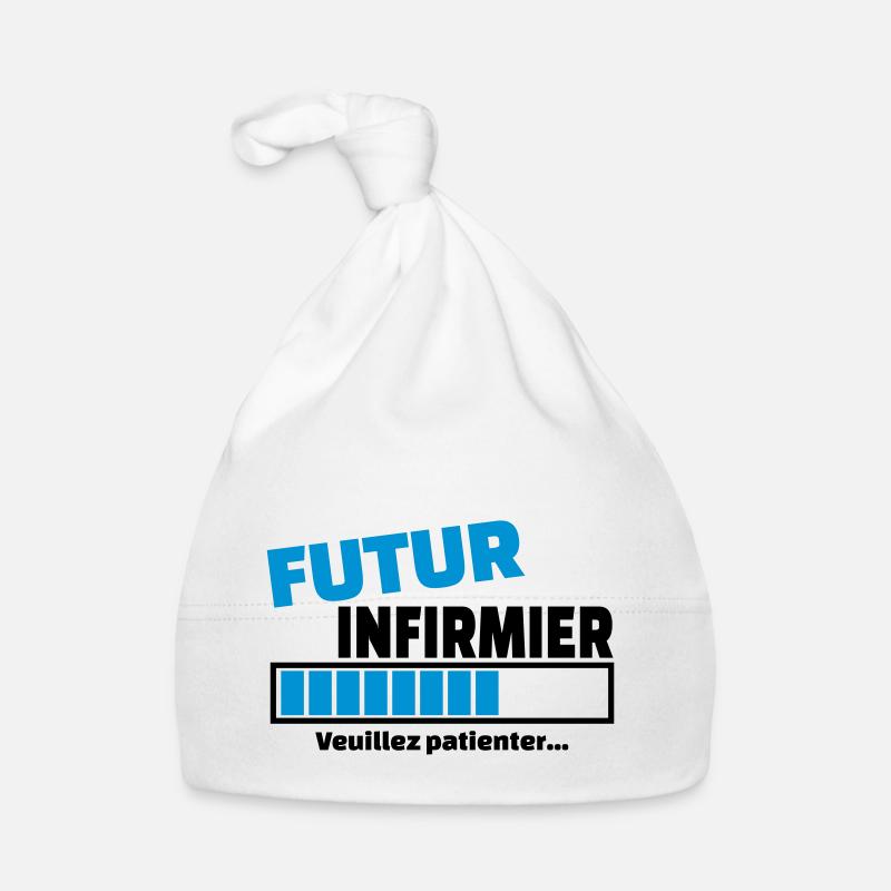 futur infirmier - Bonnet bio Bébé - blanc