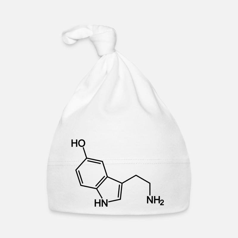 Serotonin Molekül - Baby Bio-Mütze - Weiß