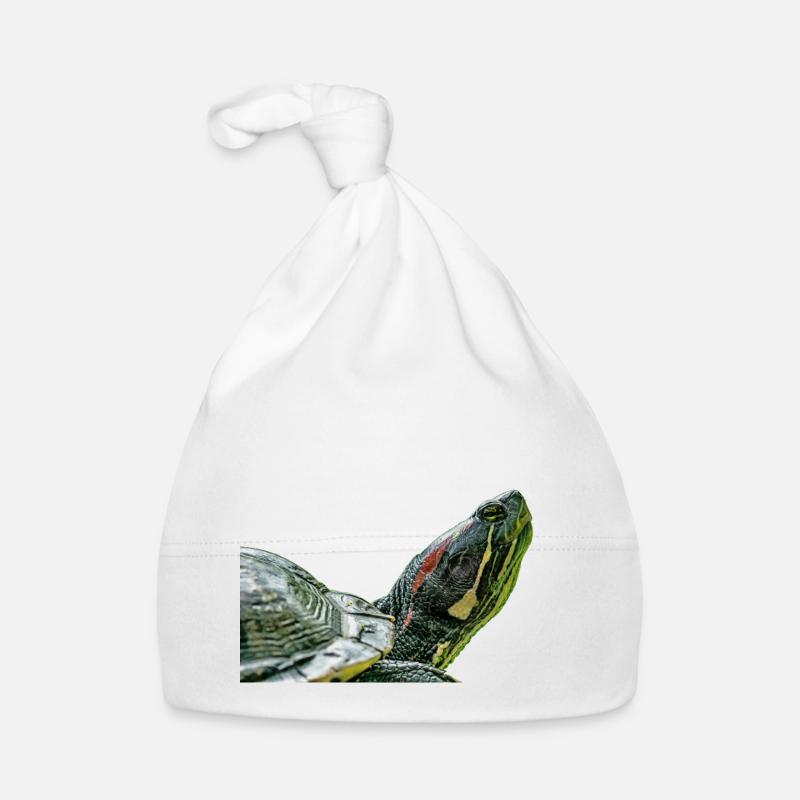 tortue de tortue - Bonnet bio Bébé - blanc