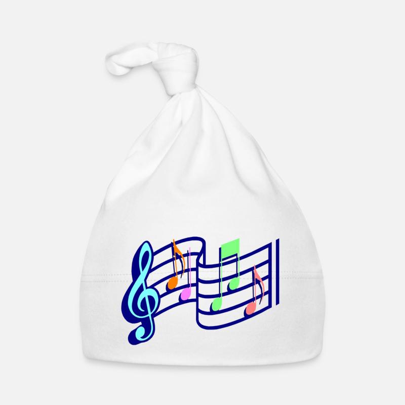 musique - Bonnet bio Bébé - blanc