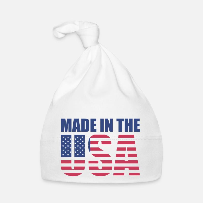 Fabriqué aux Etats-Unis - Bonnet bio Bébé - blanc