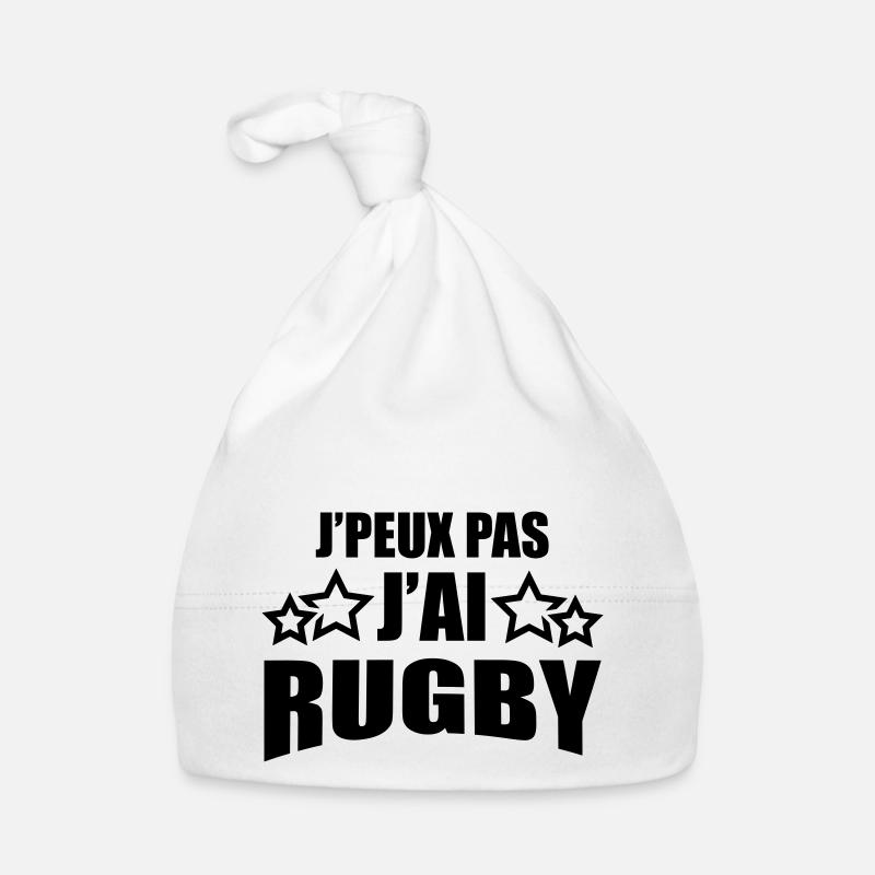 j'peux pas j'ai rugby - Bonnet bio Bébé - blanc