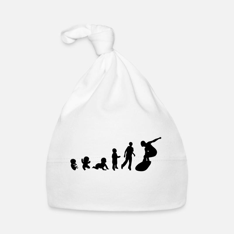 evolution homme human men sport surf - Bonnet bio Bébé - blanc