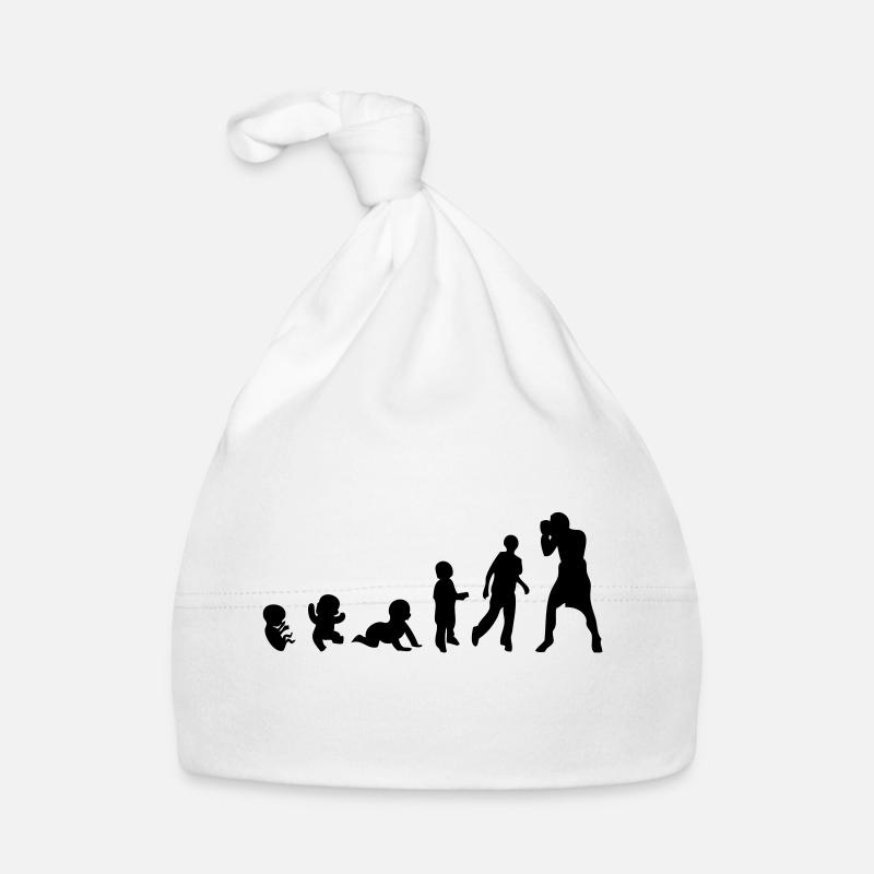 evolution homme human sport boxe - Bonnet bio Bébé - blanc