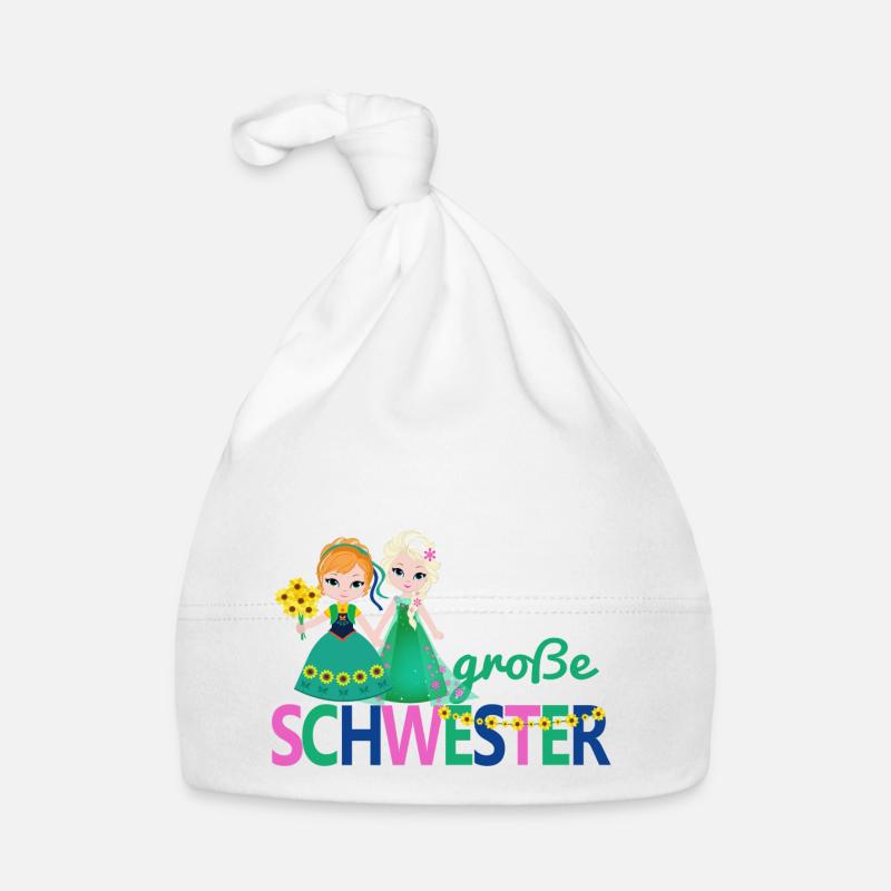 große Schwester Mädchen Blumenstrauß Baby Bio-Mütze