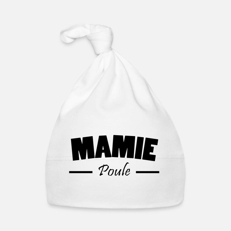 mamie poule - Bonnet bio Bébé - blanc