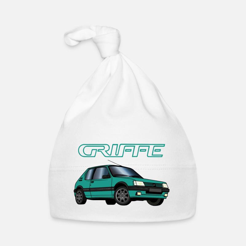 205 1,9 91 Griffe Vert Fluorite - Bonnet bio Bébé - blanc