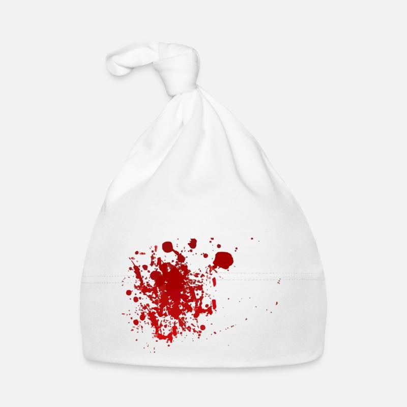 Blut Spritzer Splatter Halloween Blutspritzer - Baby Bio-Mütze - Weiß