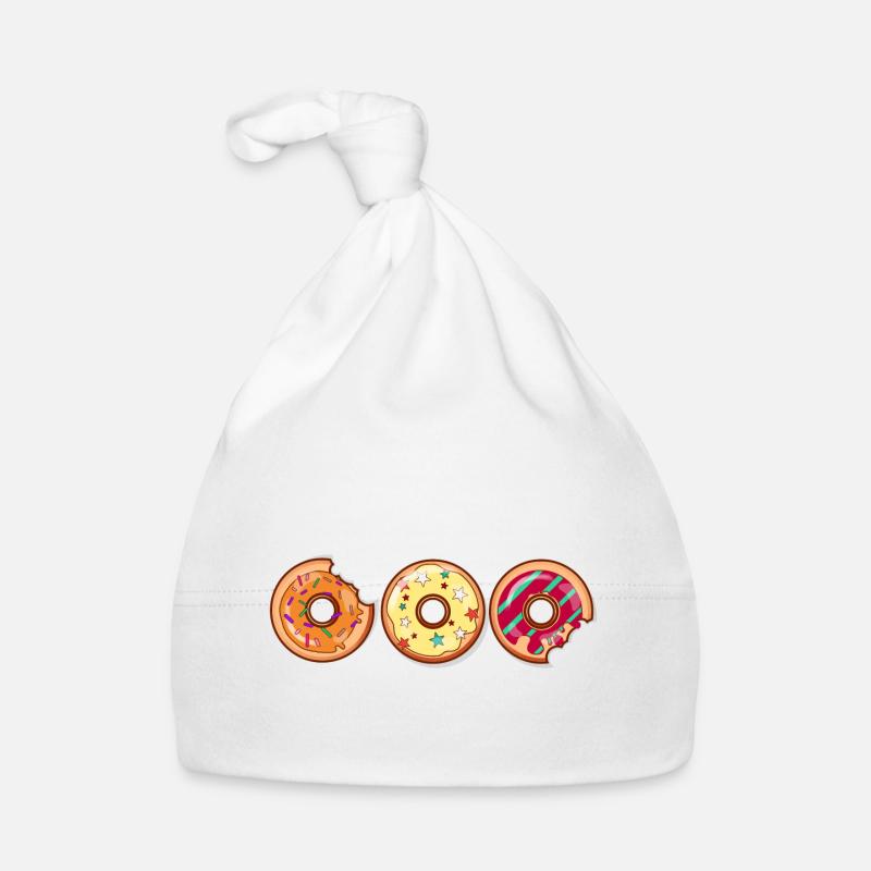 Donut Muffin gâteau cool idée cadeau Stained - Bonnet bio Bébé - blanc