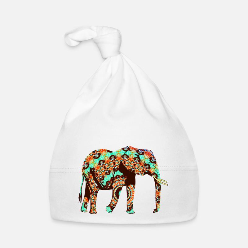 Indian elephant mandala pattern Organic Baby Cap