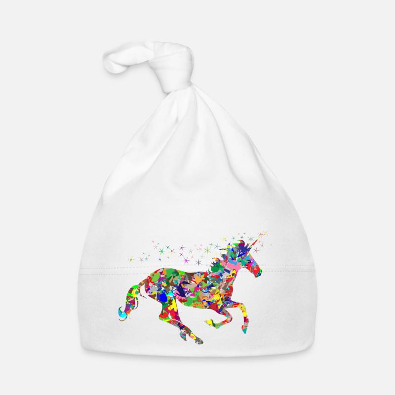 farbenvolles Einhorn Regenbogen Baby Bio-Mütze