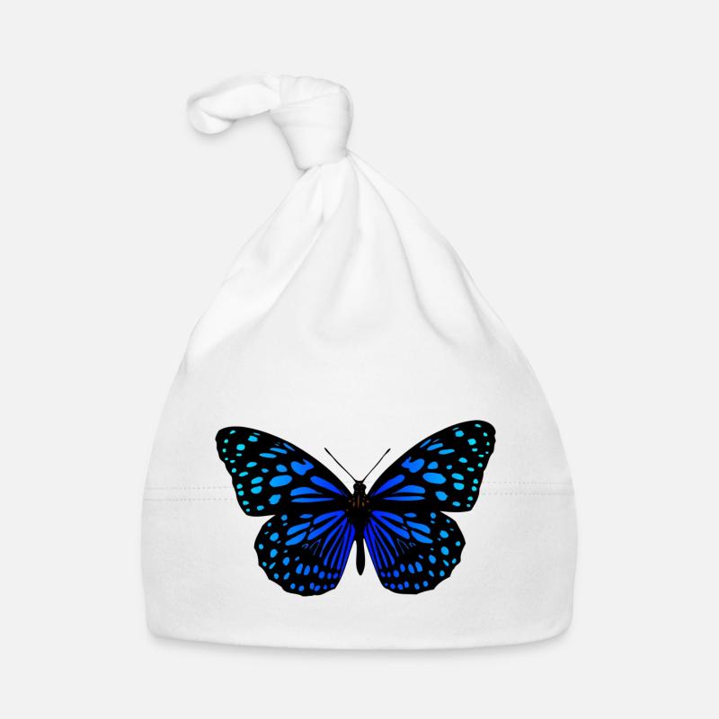 Black blue butterfly gift idea Organic Baby Cap