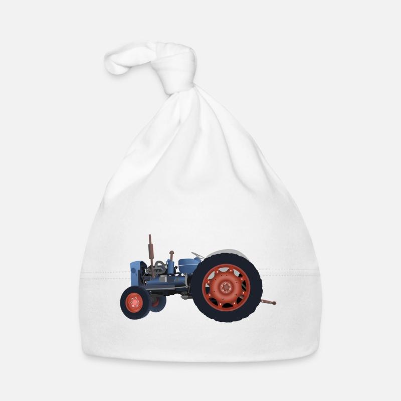 tracteur - Bonnet bio Bébé - blanc
