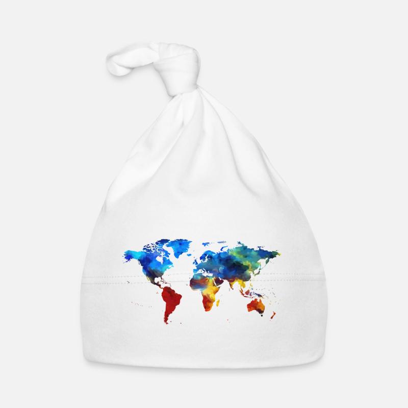 terre colorée - Bonnet bio Bébé - blanc