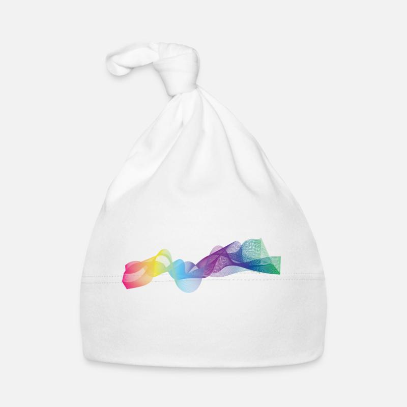 onde couleur - Bonnet bio Bébé - blanc