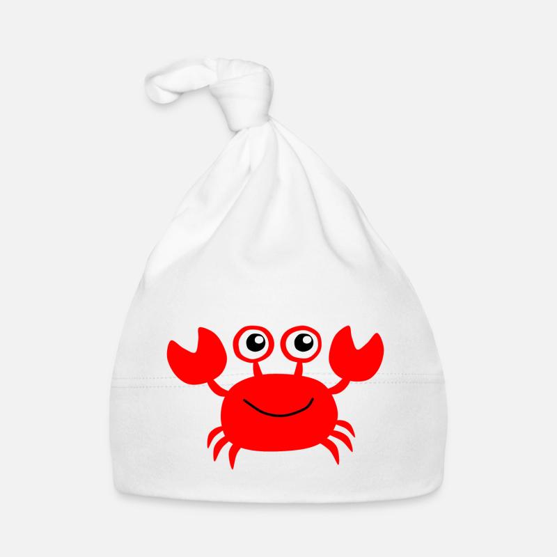 Rote kleine Krabbe - Bonnet bio Bébé - blanc
