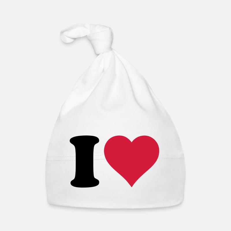 i_love - Baby Bio-Mütze - Weiß