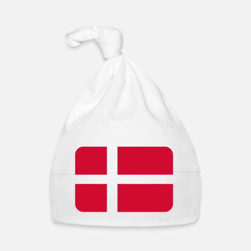 DENMARK FLAG round corner 400 dpi Organic Baby Cap