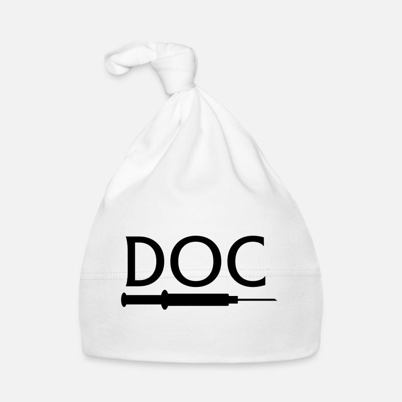doc Doktor Arzt mit Spritze - Baby Bio-Mütze - Weiß