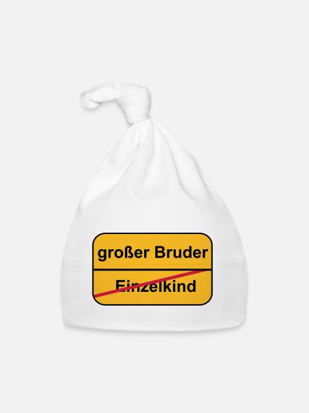 großer Bruder - Baby Bio-Mütze - Weiß - Vorne