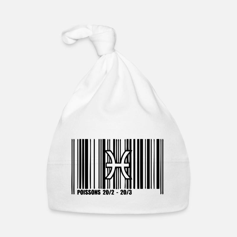fish astrological sign barcode Organic Baby Cap