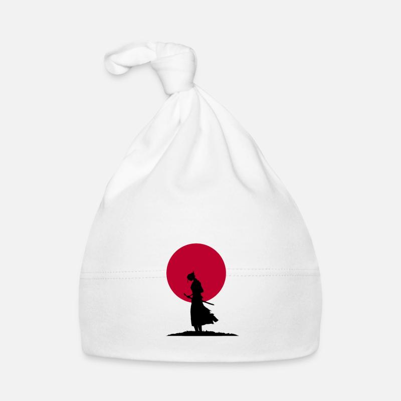 Samouraï et soleil - Bonnet bio Bébé - blanc